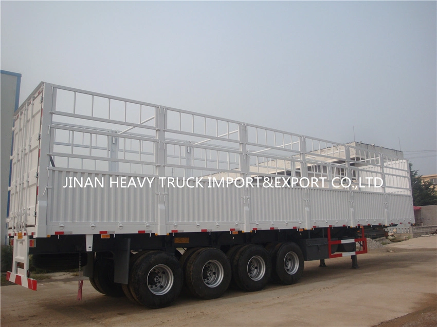 High quality/High cost performance  Fence Semi Trailer Livestock Carrier Truck with 3 Axles Fence Cargo Trailer