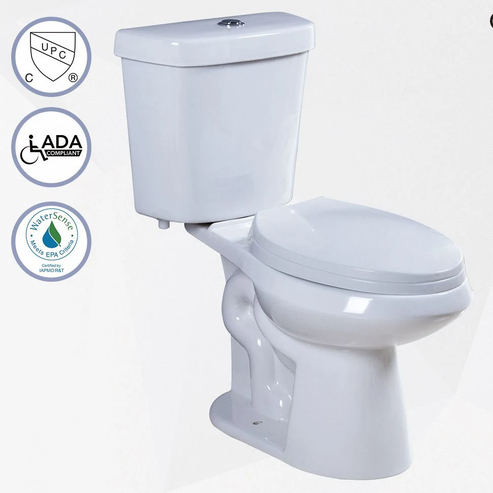 Hocheffiziente Sanitärkeramik Ada-Konform Dual Flush Längte Zwei Stück Toilette