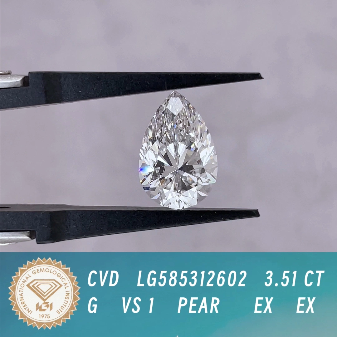 Грушеобразная форма CVD Lab, выращенная алмазная