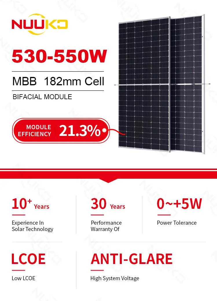 High Quality Perc Single Glass Mono Solar Panels 530W 550W with Junction Box