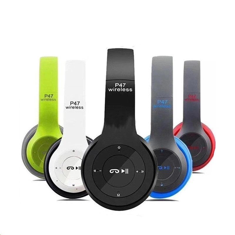 OEM Multi-Color Adjustable Audifonos Gaming Headset Handsfree P47 Wireless Headphones with Mic