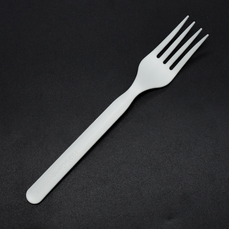 Compostable Polylactic Acid Fork Biodegradable Natural PLA Cutlery Sets Environmental Catering Supplies