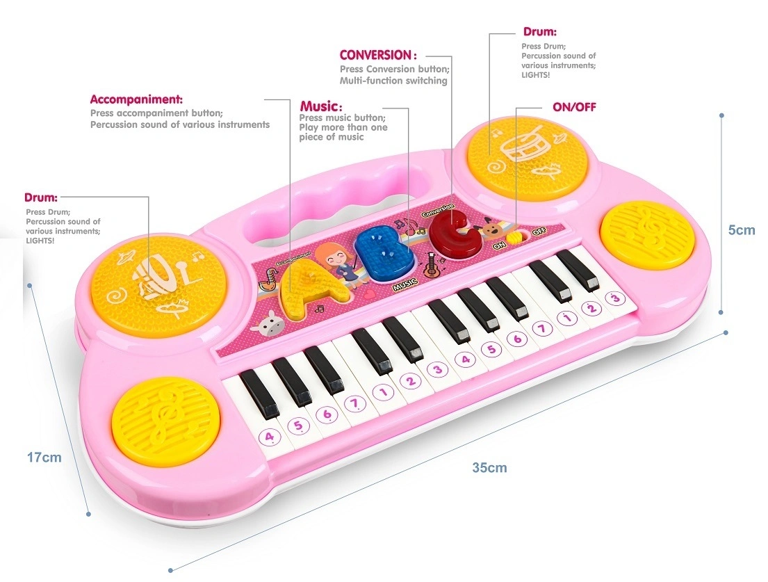 Rosa Klavier Keyboards Mädchen Geschenk Multifunktions-Elektro-Klavier Elektronische Orgel Musikspielzeug Elektronische Tastatur