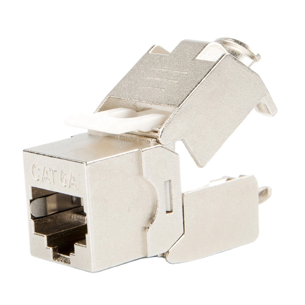 Cat6a RJ45 STP módulo de aleación de zinc sin placa conector Keystone