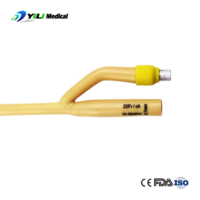 Medical Supply 2 Way Latex Foley Catheters Silicone Coating Hydrophilic Coating