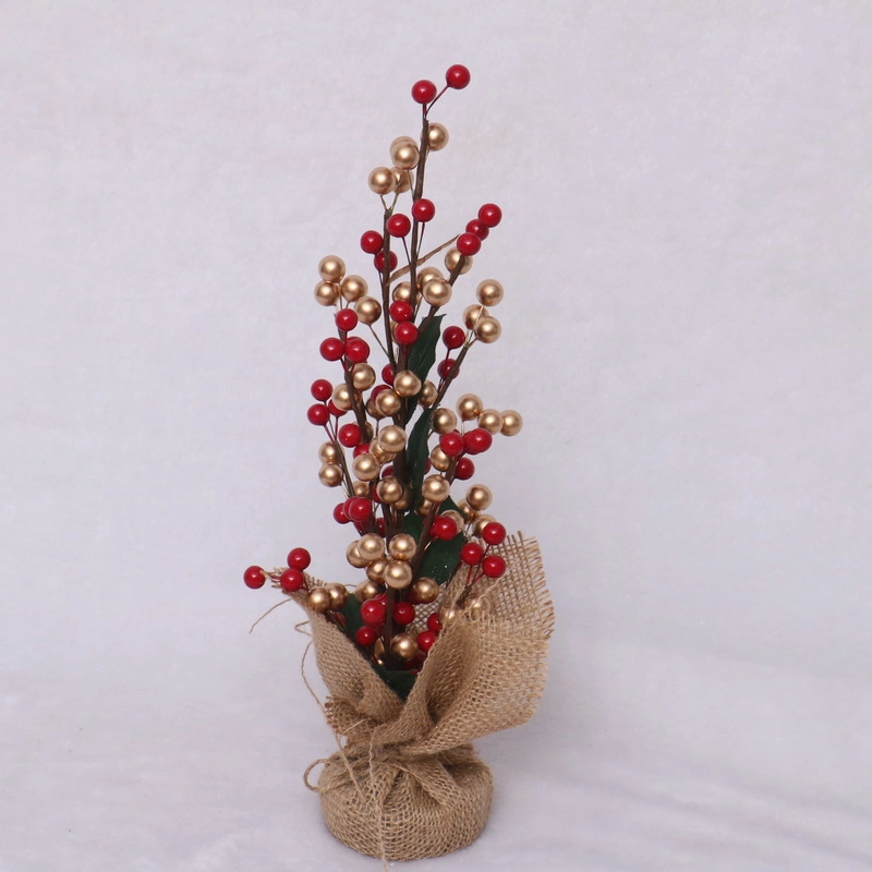 Comercio al por mayor de bayas rojas de Navidad Árbol de Mini-regalo de Navidad de la decoración del hogar