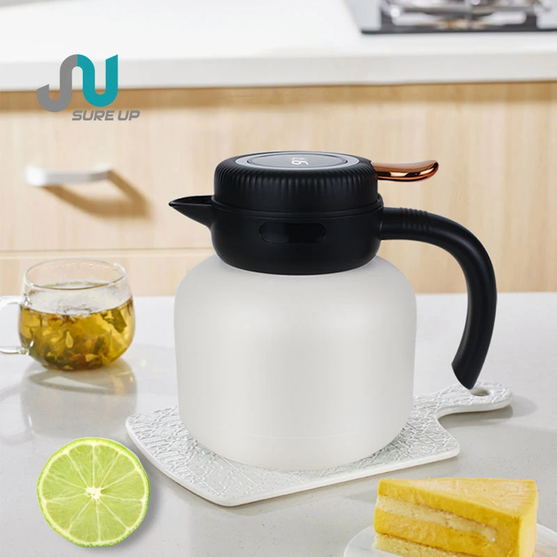 Meilleure vente de la Chine Usine Thermos Flask Coffee Jug Coffee Carafe Coffee Pot avec affichage de la température Vacuum Flask avec intérieur en acier inoxydable 1.0L