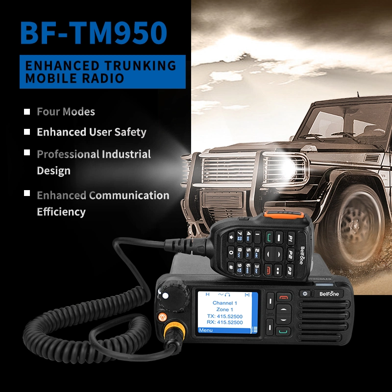 Belfone Bf-TM950 Enhanced Trunking Mobile Radio Full Duplex Call Full Duplex Call 50W Mouted Radio with GPS