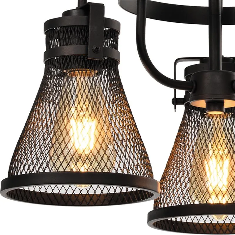 Nordic Industrial 3 Head Black Decorative Lighting LED Pendant Light