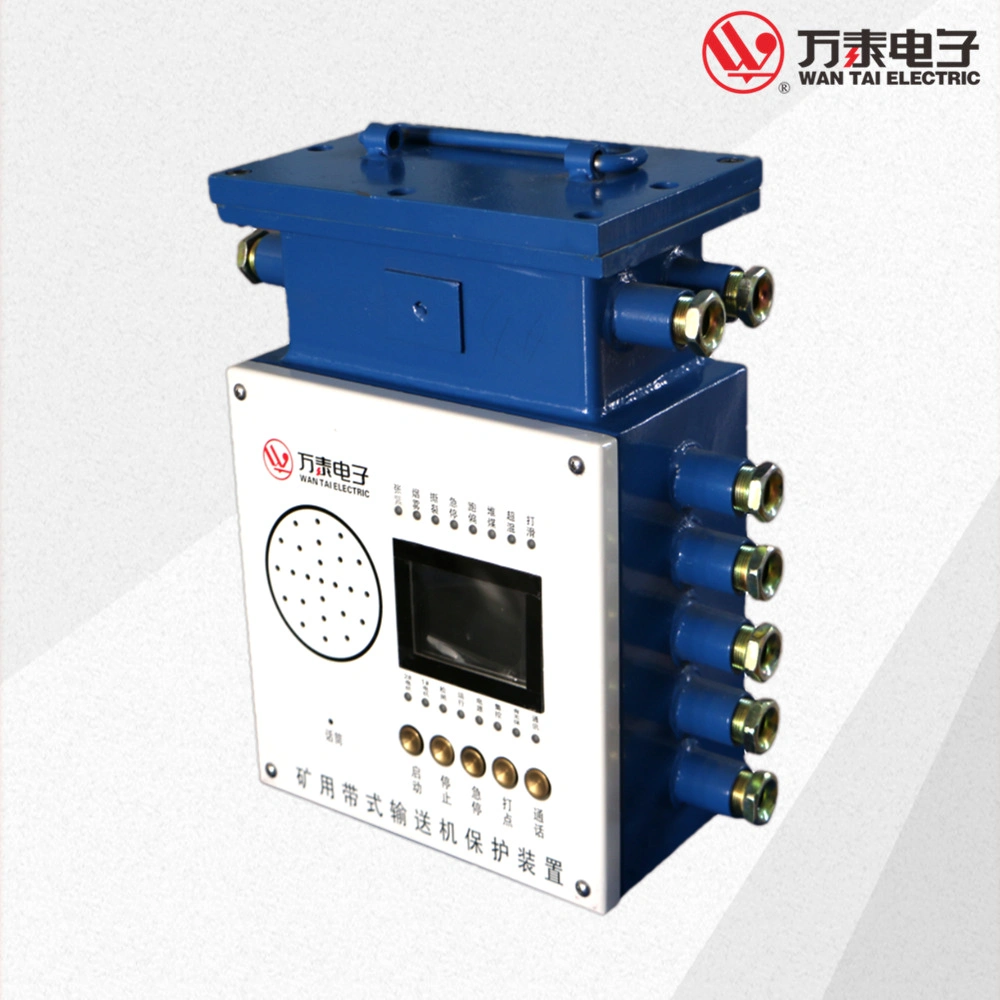 Sistema de control eléctrico de minas para cinta transportadora con sensores