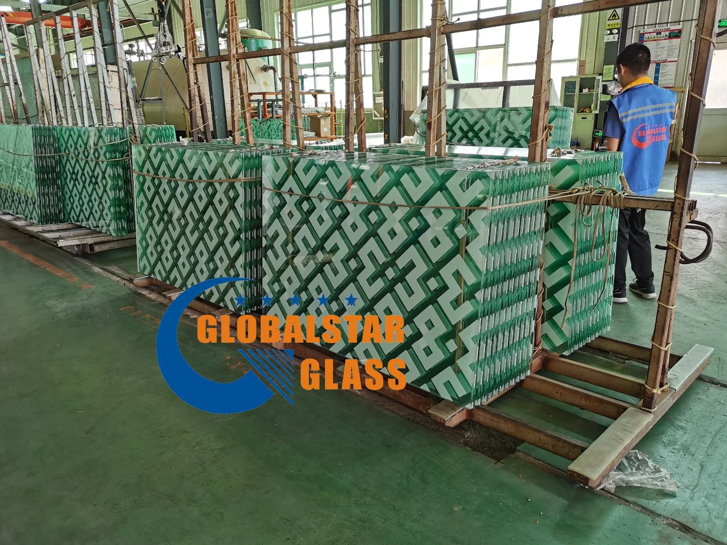 Building Interior Decorative Pattern Silk Screen Printed Glass