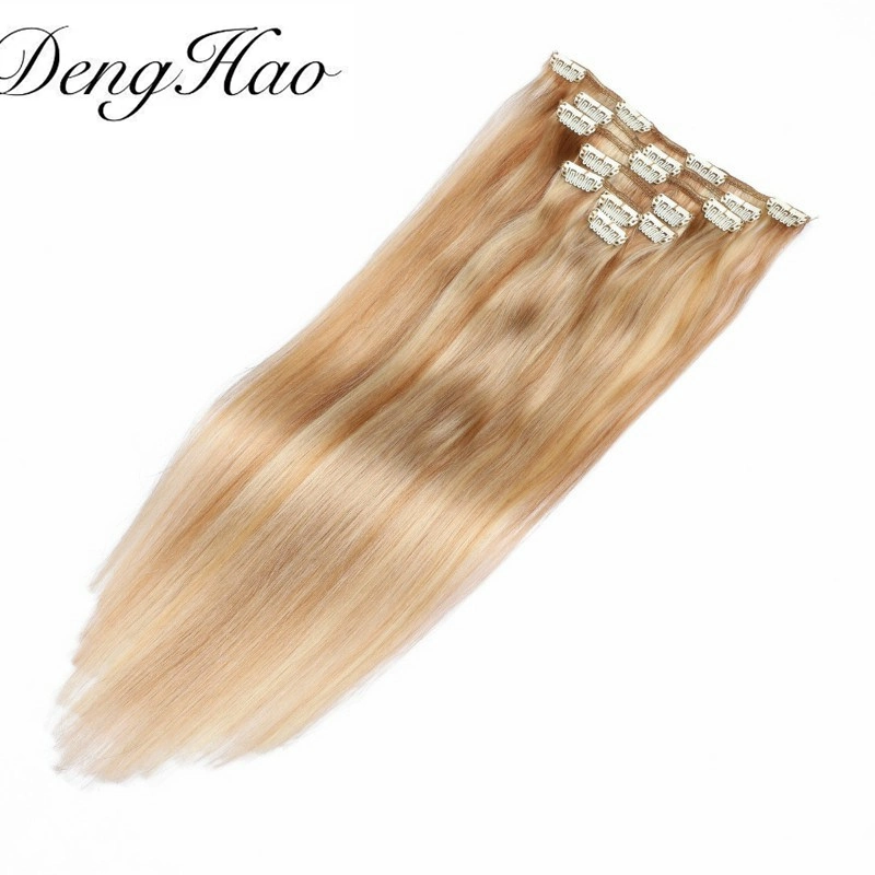 Denghao Волосы фабрики двойной нарисованный зажим волос в удлинениях волос