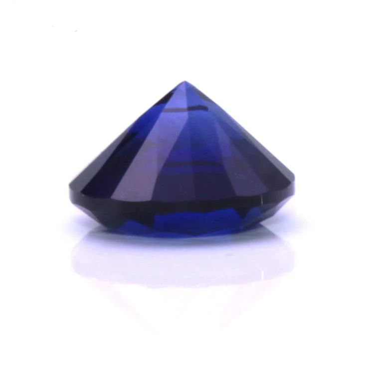 Sapphire synthétique 34# forme ronde Loose Faceted Gemstone pour bijoux Réglage