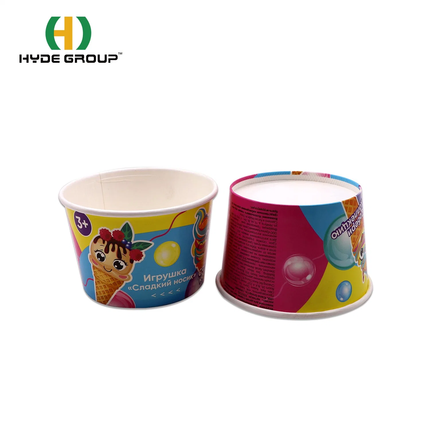 20oz para llevar agua potable fría Bowl tazas de helado de yogur de vasos de papel