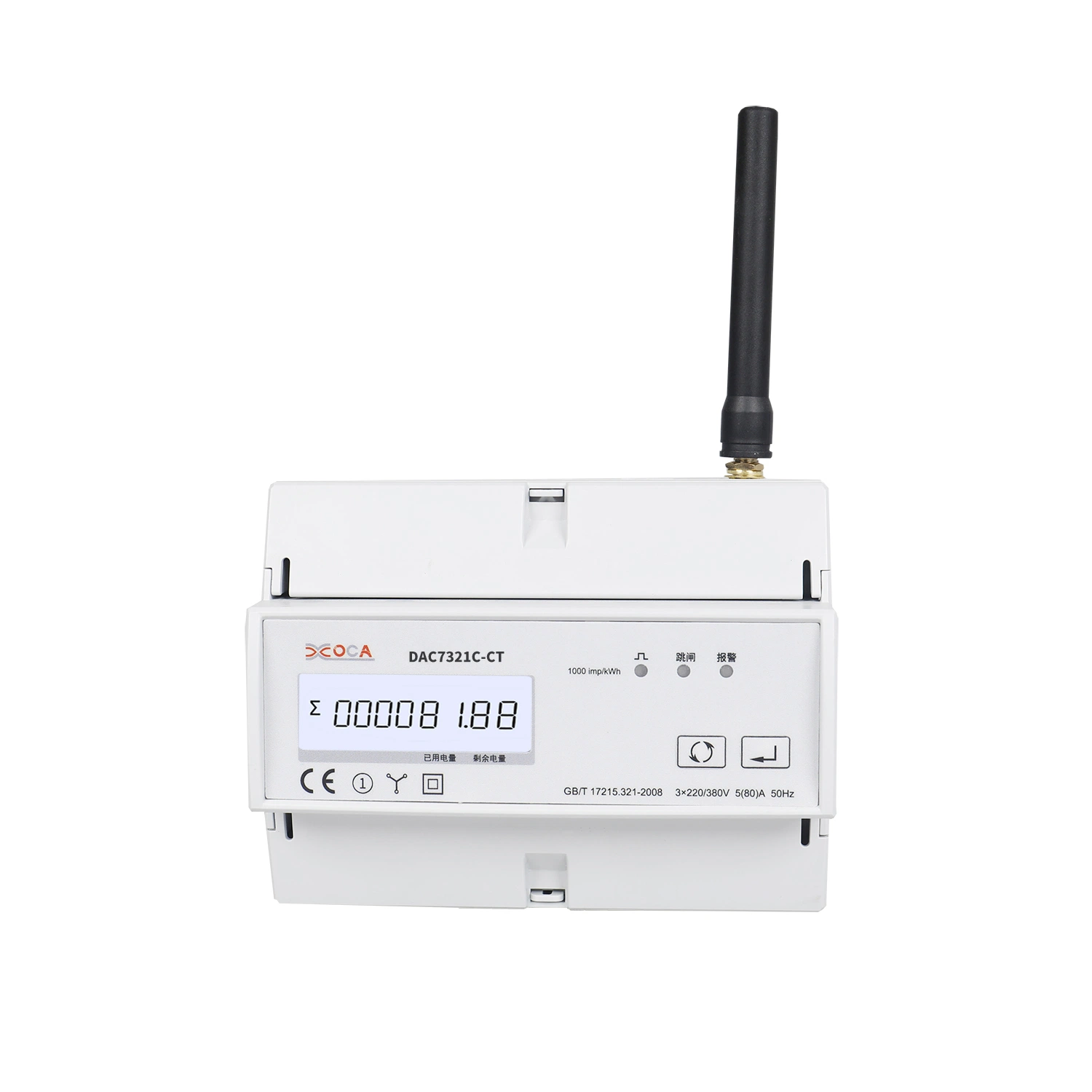 Dac7321c DIN Rail WiFi prepago Medidor de Energía Eléctrica