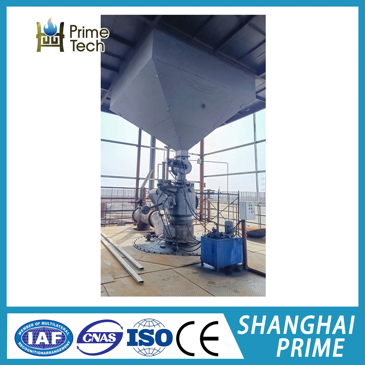 Efficient Hot Gas Generation Fully Automatic Frame-Type Gasifier with Dual-Bell Coal Charger