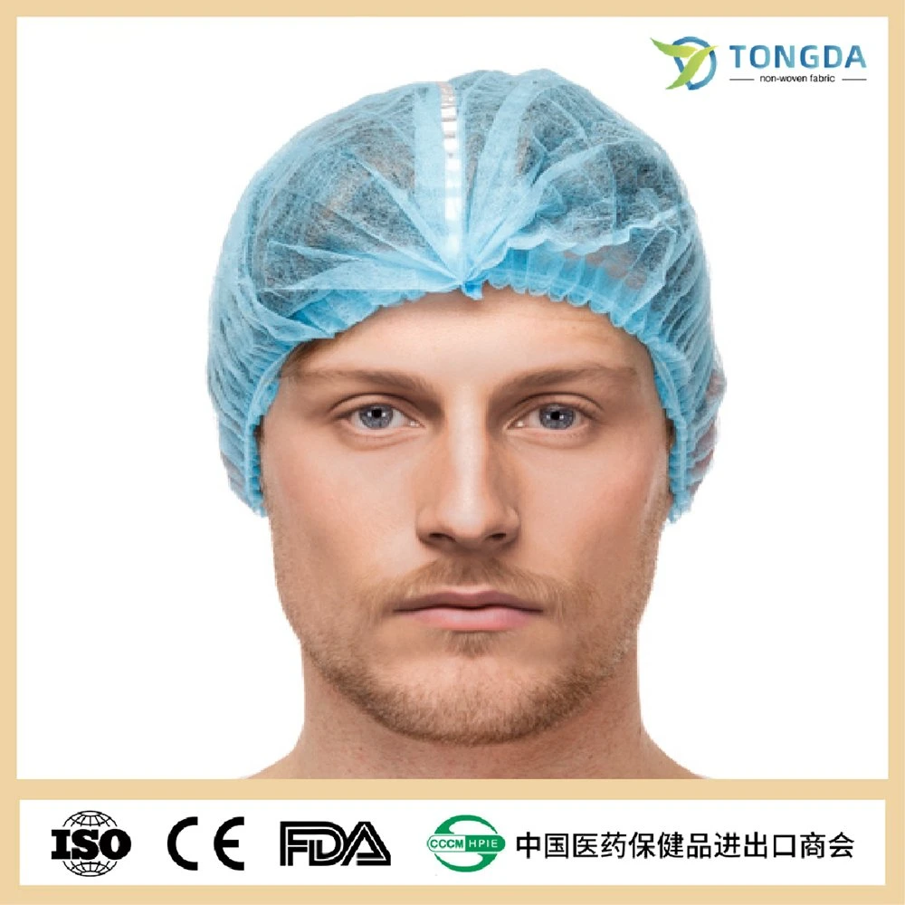 PP Non-Woven Pleated Clip Mob Cap Nurse Cap Metal Detectable