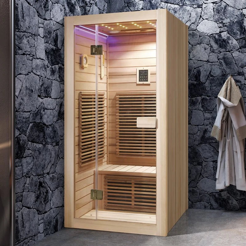1 Person Factory Hemlock Indoor Wooden Far Infrared Sauna Room Stove Sauna