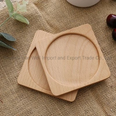 Eco-Friendly Custom Square Bamboo Wood Tabletop Coaster Cup Mat