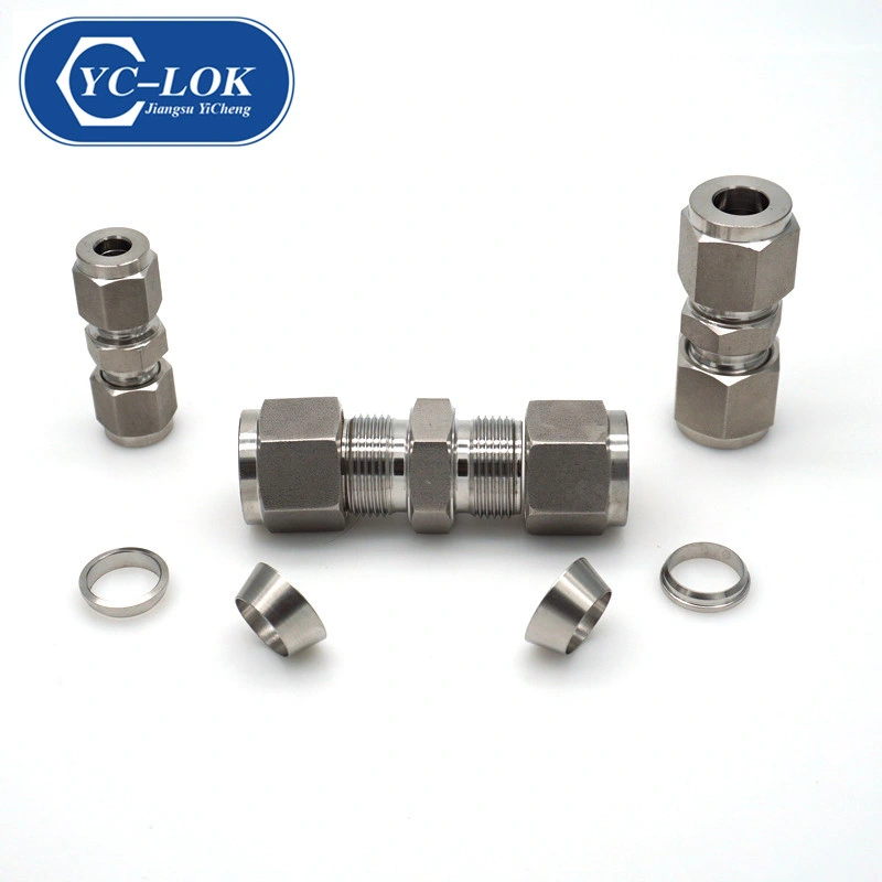 Straight Double Ferrule Union Hydraulic Tube Fittings for Oil Gas Hydraulic