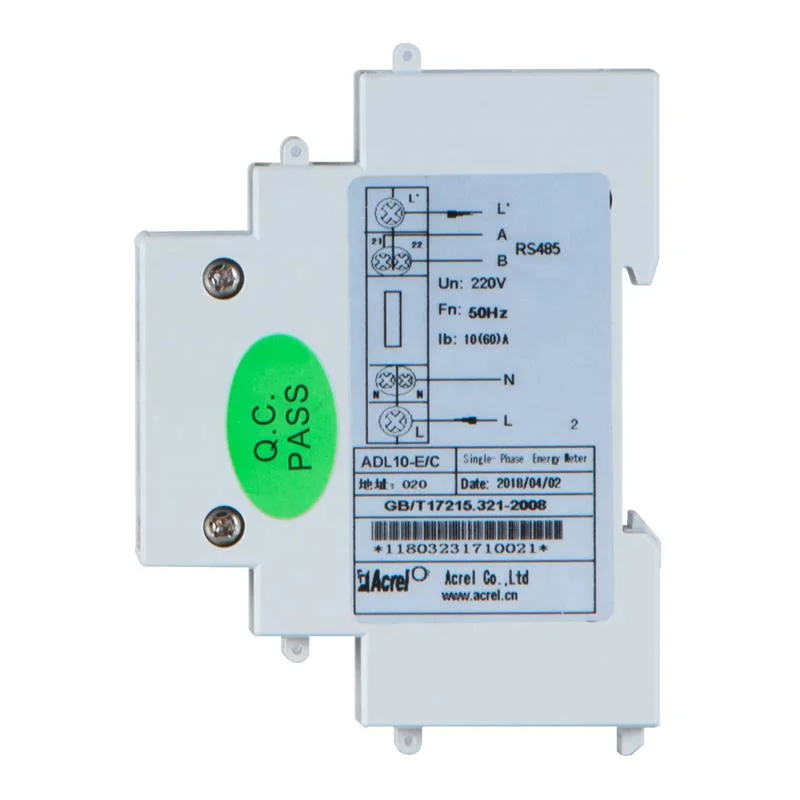 Acrel DIN Rail Energy Meter with Mini Size Adl10-E RS485 IEC Certified Low Power Consumption Single Phase Power Kwh Meter