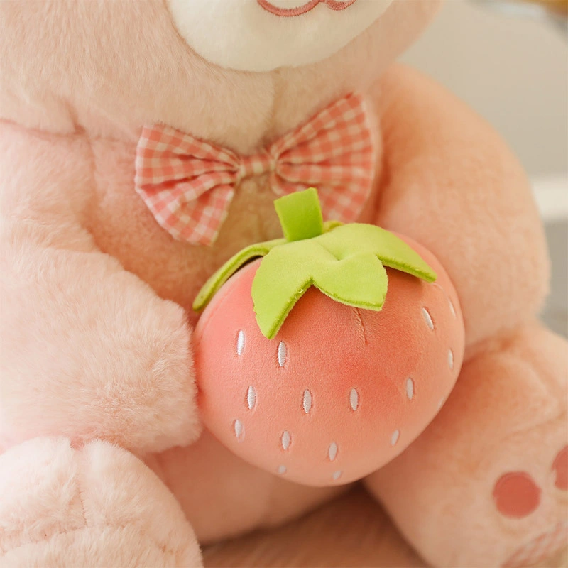 Fruit Strawberry Bear Doll Plush Toy Cartoon Bear Doll Pillow Girls Rag Doll Valentine's Day Gift