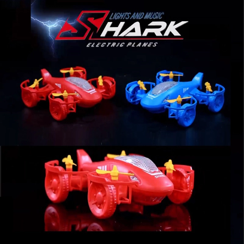 Plastic Toys 2 in 1 Shark Plane Battery Operated Cars for Kids 360 Rotation Light Music Kids Toys for Boys