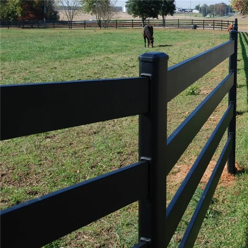 Manufacturer Factory Hot Selling Black Horse Steel Rail Fencing