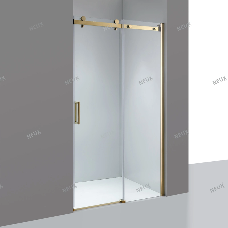 Cheap Price Bathroom Simple Sliding Shower Room Golden Shower Sliding Glass Door