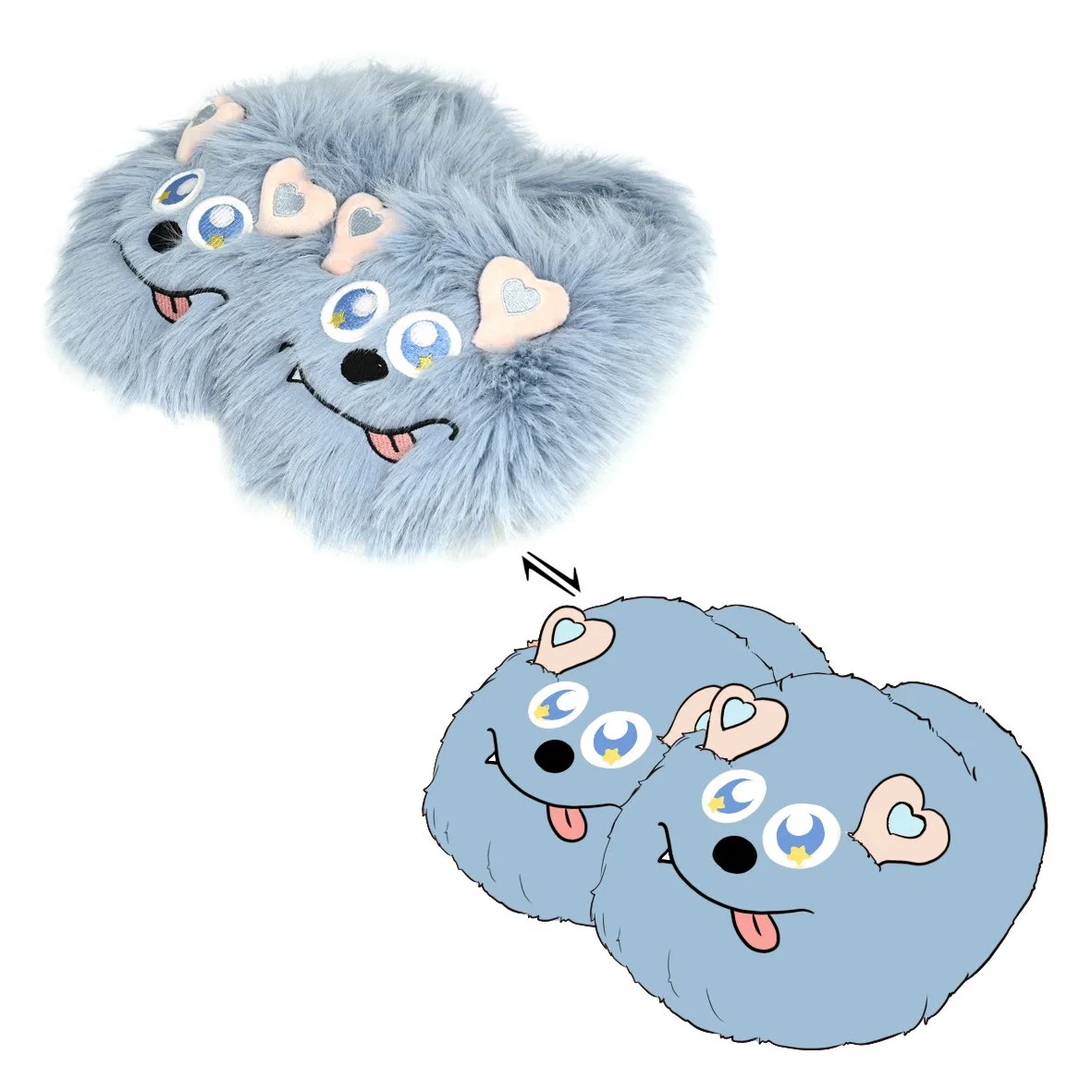 Cartoon Animal Embroidered Baby Slipper Winter Skin-Friendly Children Plush Slippers