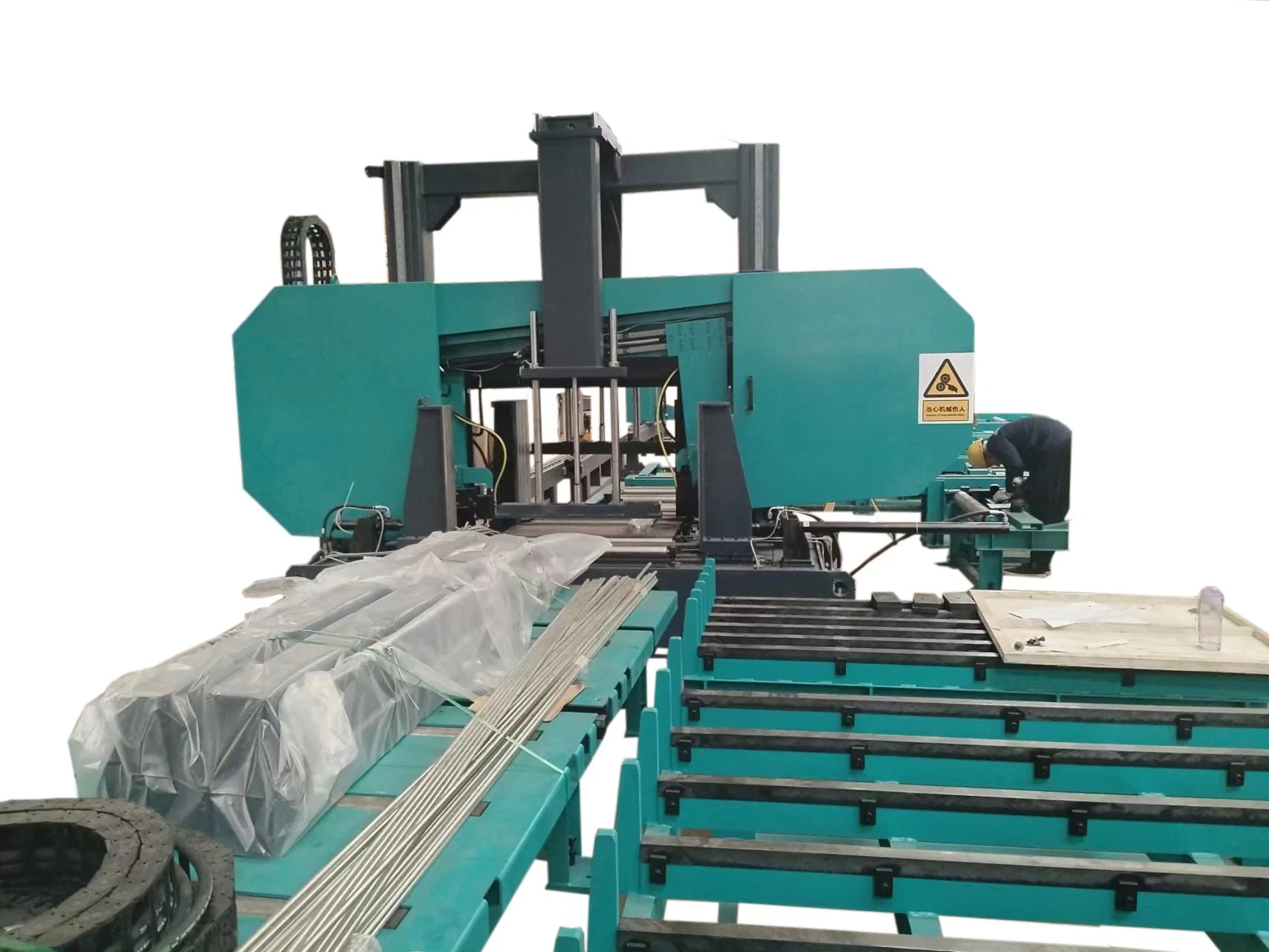 Semi CNC Rotation Angle Band Sawing Machine for Beams Band Sawing Cutting Machine Metal Cutting Line H/U/I Beam Cut off Steel Metal Cutting