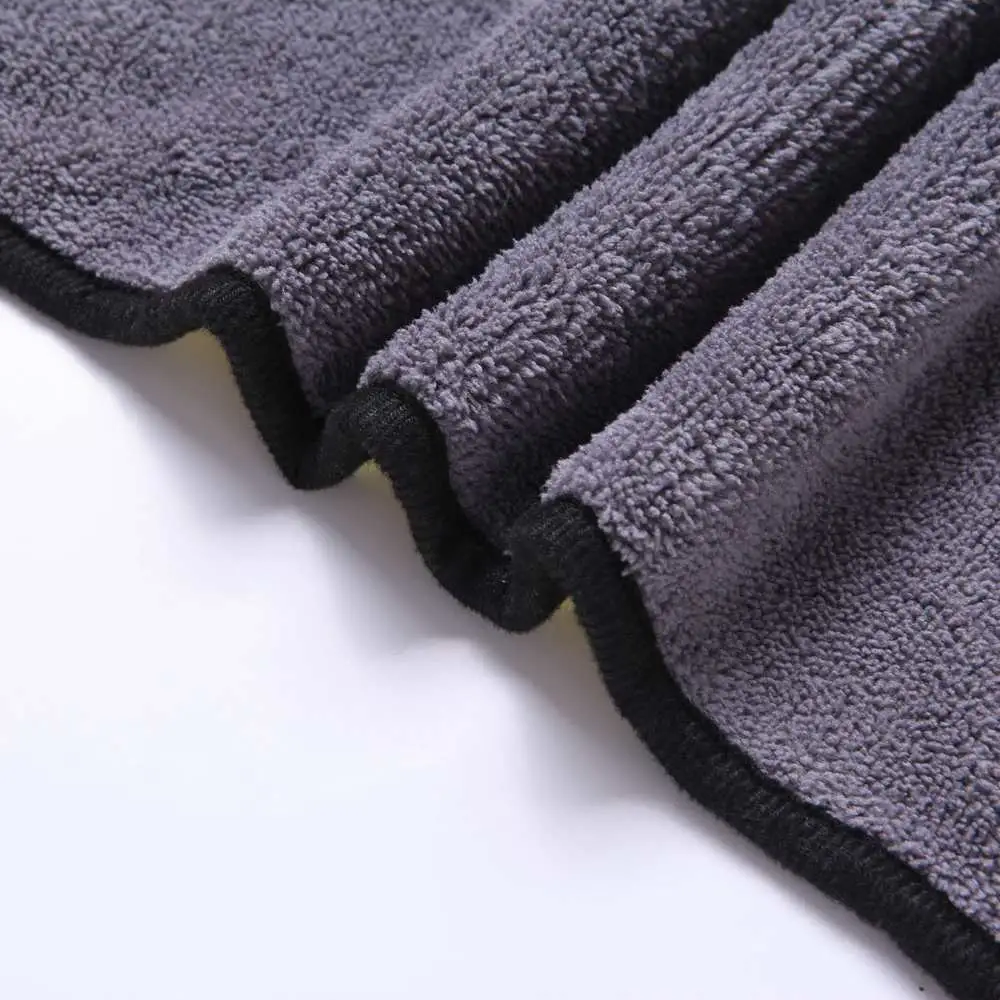 All-Purpose Two Layer Composited Car Microfiber Coral Fleece Towels Streak Free Stitched Cleaning Coral Velvet Rags Microfiber Cleaning Cloth with Hanging Loop