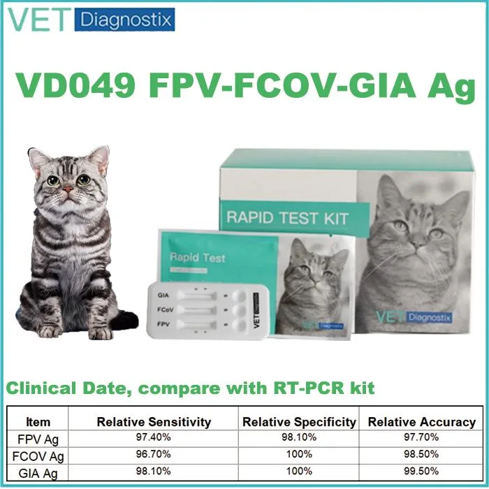 (FPV/FCOV/Giardia AG) panleucopenia felina/Combo antígeno Giardia Test rápido