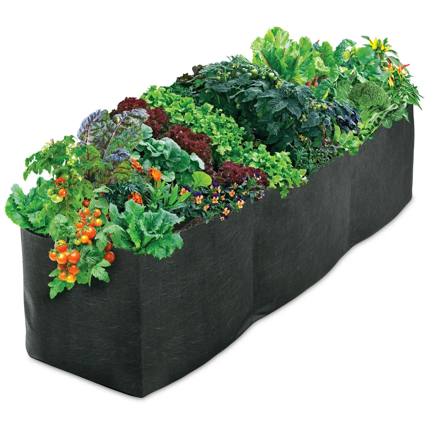 Black Color Aeration Fabric Pot Grow Bed/Raised Vegetable Flower Garden