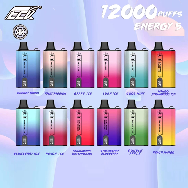 2023 New Original Factory Disposable/Chargeable vape Kk Energy LCD 12000/12K Puffs Vape