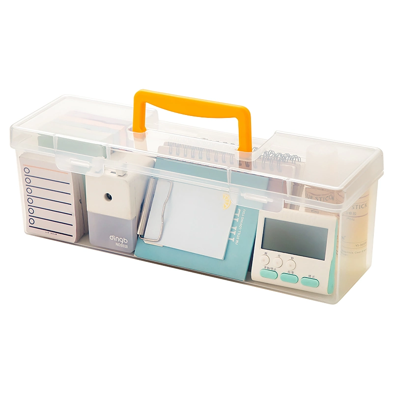 Plastic Stationery Storage Box Portable Pen Case Organizer