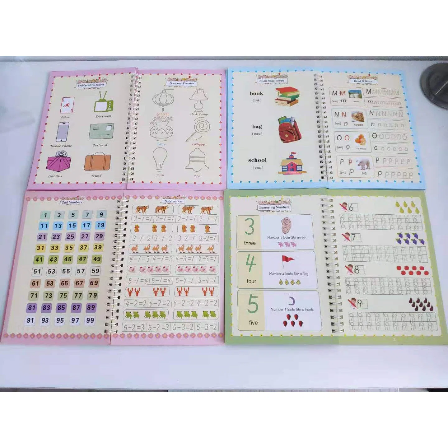 A4 Size Reusable Writing Practice Book Set Calligraphy Magic Practice Copybook Books for Kids