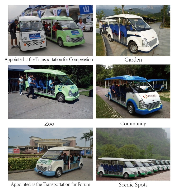 11 Passengers Battery Powered Classic Shuttle Electric Sightseeing Tourist Car for Tourist for Resort