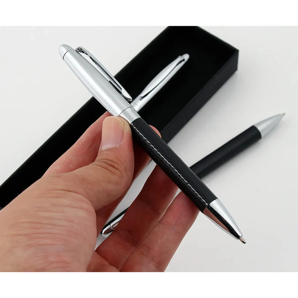 Hot Sale Leather Branding Ballpoint Pens with Custom Logo Stylish Dewen Ideal Premium for Company Gifts Business