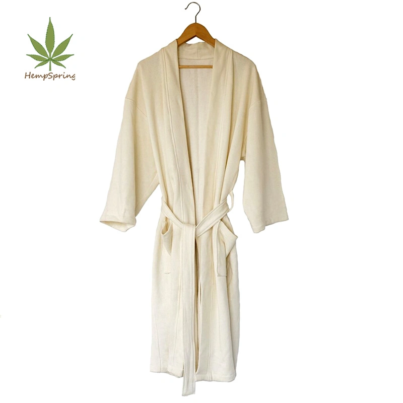 Hemp Bathrobe Pj Set Unisex Long Sleeve Bath Robe Sustainable Men Bathrobe Eco Friendly Robe Hemp Housecoat Hemp Cotton Bathrobe