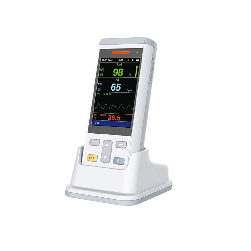 China Manufacturer CE ISO Handheld Portable Pulse Oximeter with SpO2 Temp