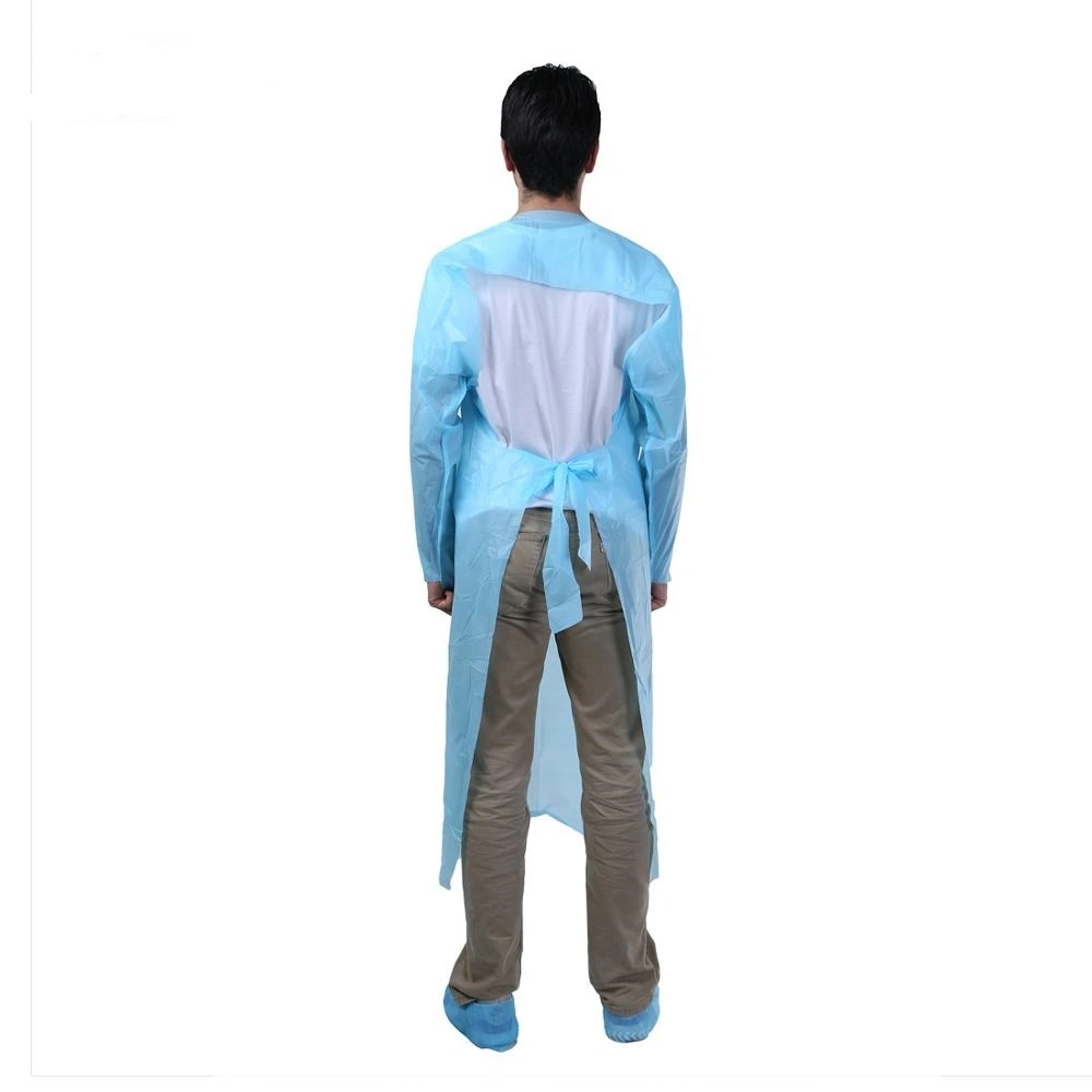 PPE Gown Anti-Virus Nurse Inspect Troubleshooting Disposable Waterproof safety CPE Plastic Isolation Gowns PPE