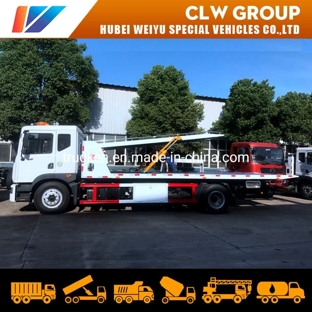 Fully Demountable Sliding 3 Cars Towing Rollback 10ton Dongfeng Double Tilt Tray Flatbed Wrecker Tow Truck