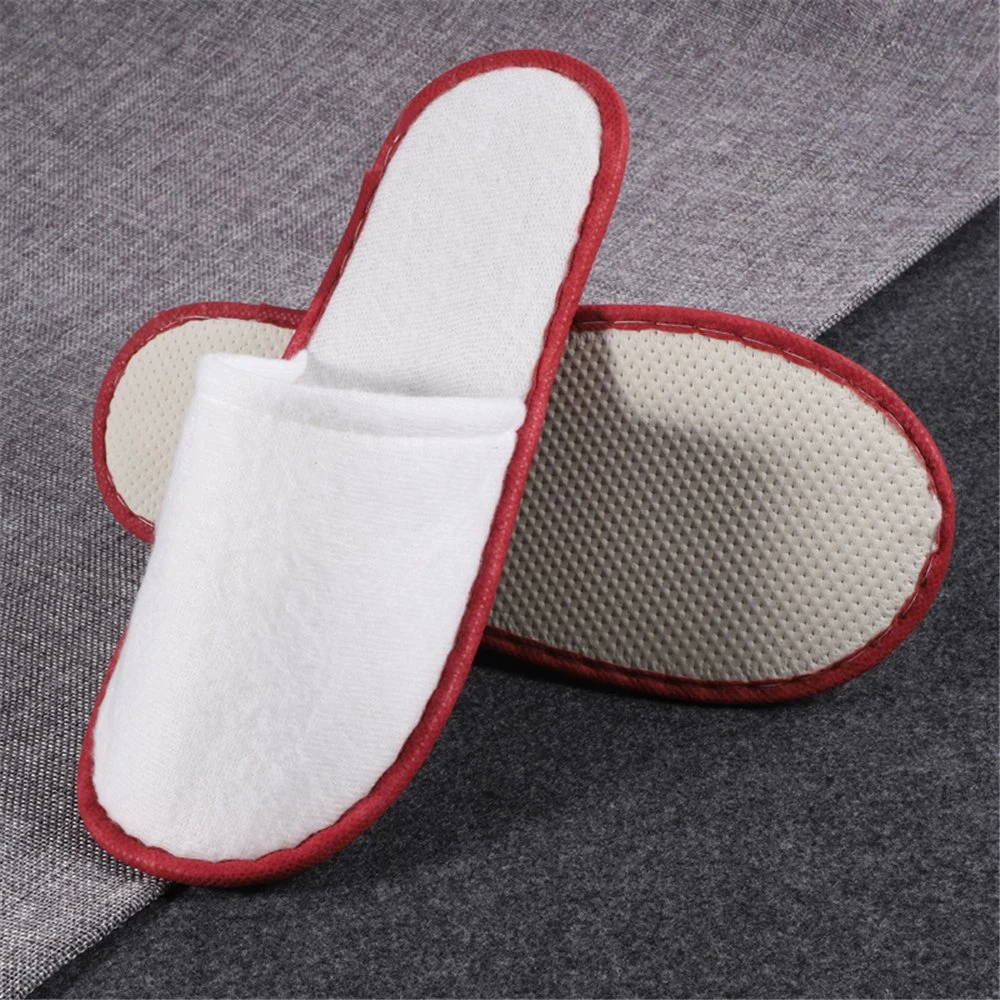 Disposable Hotel Slipper with Red Strip for Toilet Room