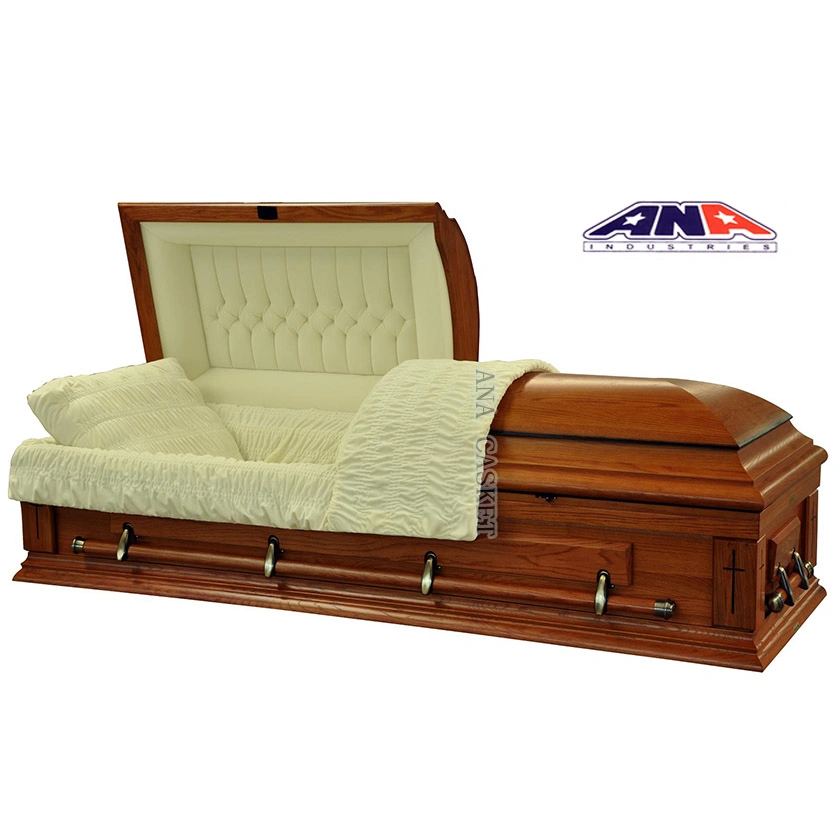 Solid Poplar Funeral Wooden Casket Model H0022