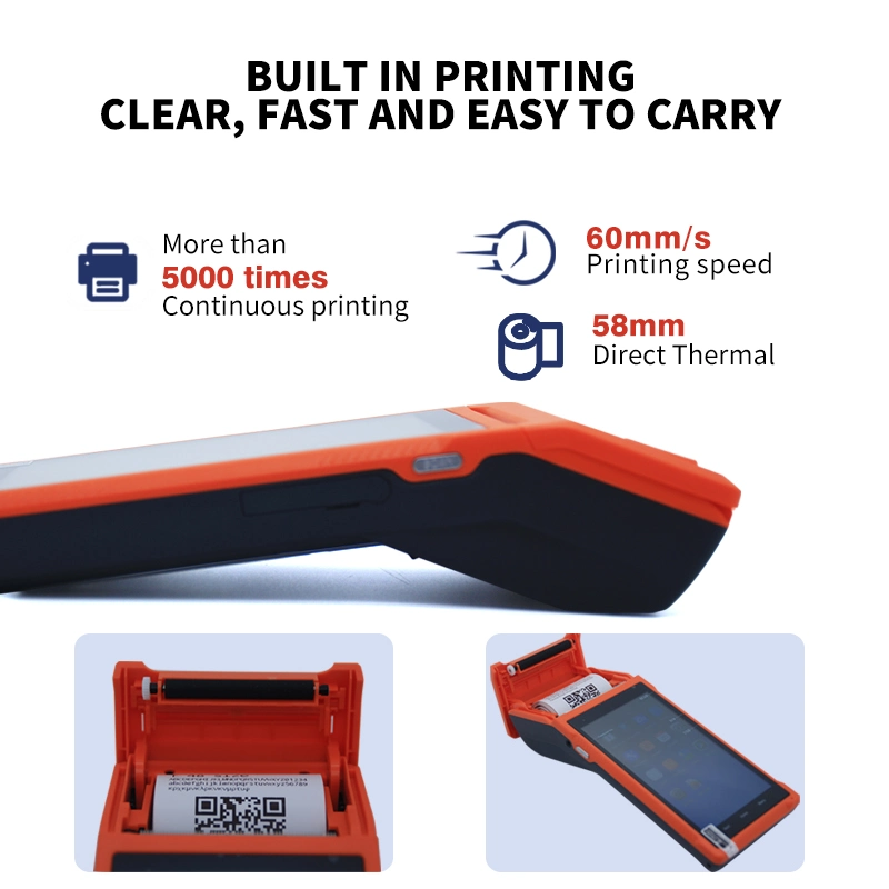 5000mAh Akku mit großer Kapazität 5,5 Zoll HD Intelligent Android Mobile POS-Terminal