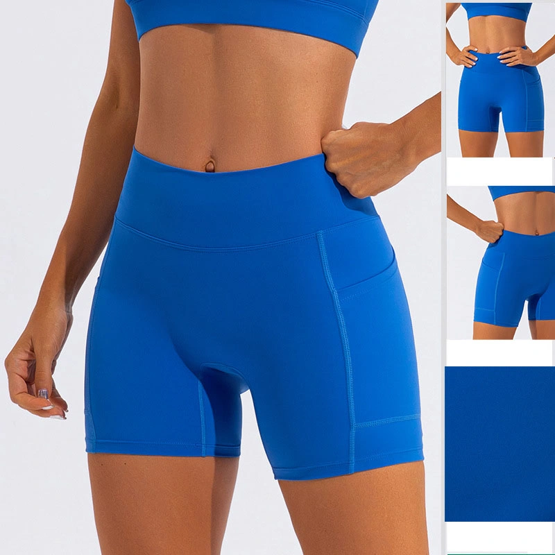 Djmc New Arrival Womens Workout Shorts pantalones cortos de running Biker de alto Pantalón corto de yoga de cintura