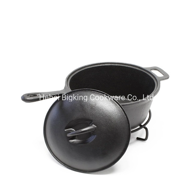 Pre-Seasoned 7 Piece Heavy Duty Cast Iron Dutch Oven Camping Cooking Set with Vintage Carrying Storage Box