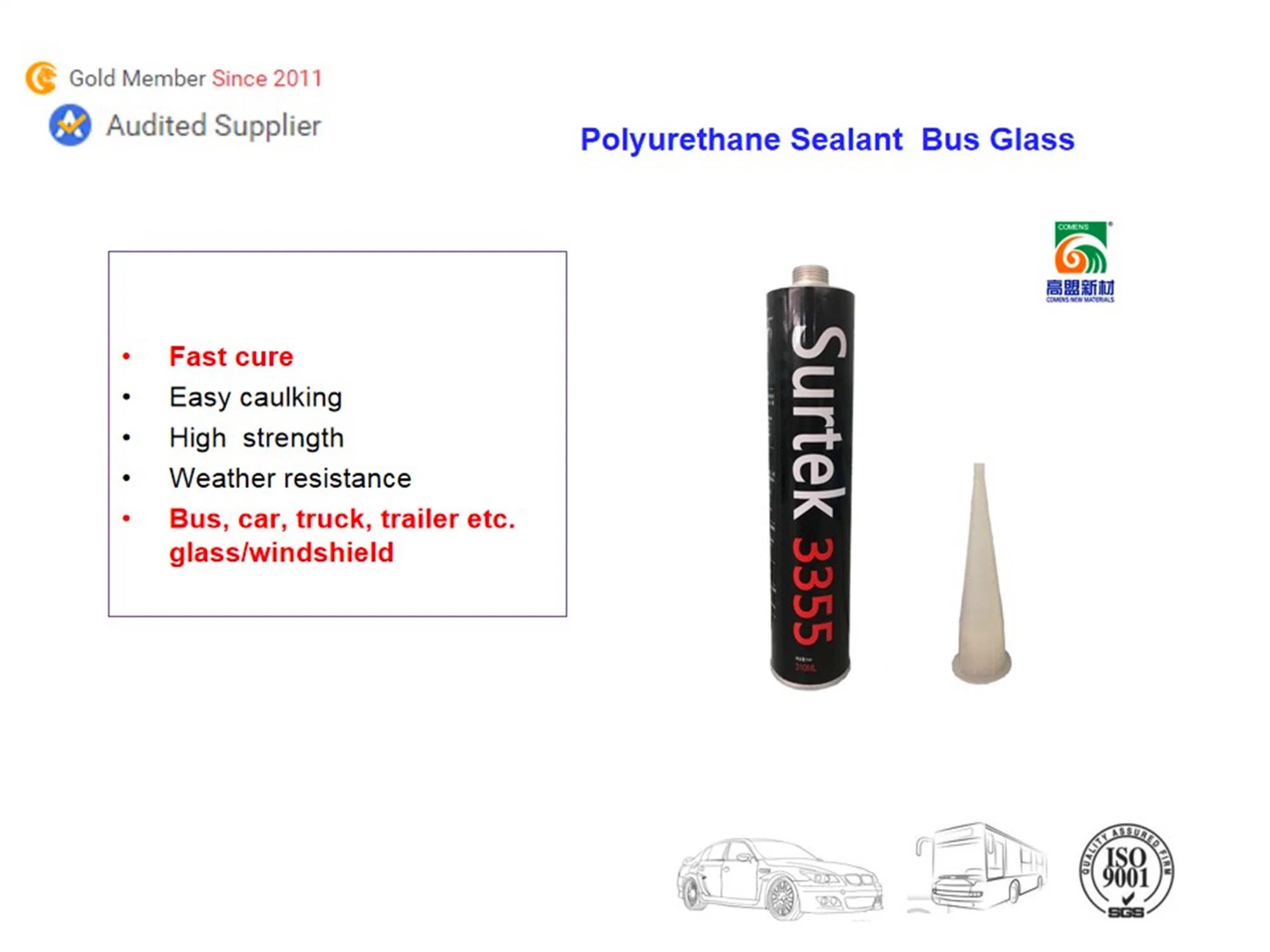 Easy Fixing Automotive Polyurethane Sealant (Surtek 3355)