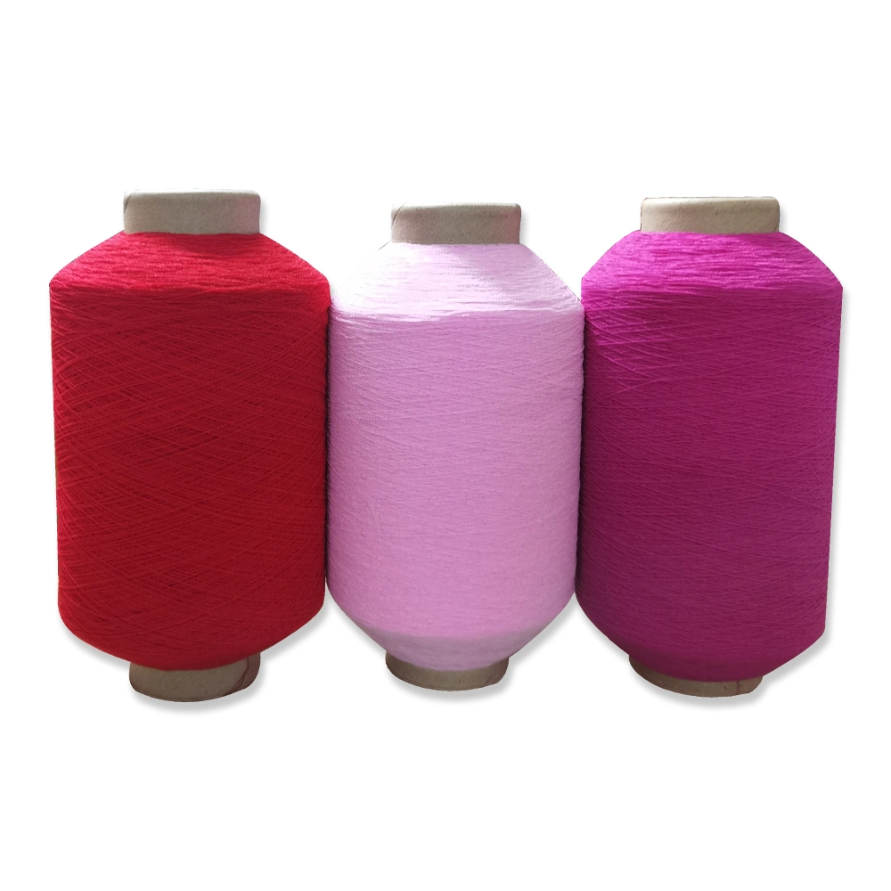 Colored LC1207575 Polyester Spandex Double Covered Yarn Dcy Yarn